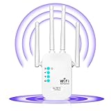 WLAN-Repeater, WLAN-Verstärker 1200 Mbps Dual Band 2,4G/5G, Erweiterung WLAN-Signal, 4 Antennen, 2 LAN-Ports, ideal für Zuhause/Büro (weiß)