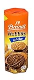 Brandt Hobbits Schoko, 265 g Packung - kerniger Vollkornkeks mit Haferflocken und Schokolade- knackiges Gebäck für die ganze Familie - in praktischer Keksrolle