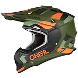 O'NEAL | Motocross-Helm | MX Enduro | ABS-Schale, Lüftungsöffnungen für optimale Kühlung | 2SRS Helmet SPYDE V.23 | Erwachsene | Grün Schwarz Orange | Größe M (57/58 cm)