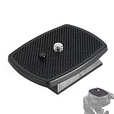 JeoPoom Kamera Schnellwechselplatte, Universelle Kamera-Schnellwechselplatte, Schwarz Schnellkupplungsplatte Stativkopf für die Meisten Stative, mit 1/4 Zoll Schraube