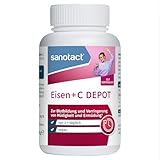 sanotact Eisen + C Depot, 90 Tabletten, Eisentabletten mit Vitamin C, Nahrungsergänzungsmittel, vegan, 1x täglich, 3 Monats-Vorrat