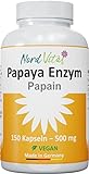 NEU! Papaya Enzym - HOCHDOSIERT! - 150 Kapseln - 1500 mg Papain pro Tagesdosis - Vegan - ohne unerwünschte Zusätze - natürliches Enzym aus Papaya-Extrakt - deutsche Produktion