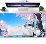Mauspad XXL Sexy Anime Girl Girlfriend Mousepad groß Motiv Tischunterlage Large Size verbessert Präzision und Geschwindigkeit auch für Roccat Razer Logitech Maus und Tas 600x300mm