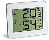 TFA Dostmann Digitales Thermo-Hygrometer, Komfortzonen-Indikator, Innentemperatur, Luftfeuchtigkeit, zur Raumklimakontrolle, weiß