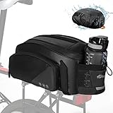 toptrek Fahrradtaschen für Gepäckträger, 12L Gepäckträgertasche, Wasserdicht & Reflektierend Fahrradtasche Gepäckträger Hinten, Multifunktionale 3-In-1 Gepäckträgertaschen mit Regenschutz