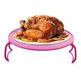 Gitter für Mikrowelle, klappbares Mehrzweck-Tablett, Stapler für Backofen mit flexiblen Griffen, Dampfgargitter für Luftfritteuse, verstellbare Plattenhalterung für C