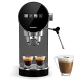 Klarstein Espresso Siebträgermaschine mit Milchaufschäumer, 0,9L Retro Mini-Espressomaschine mit Siebträger, 1360 Watt Kaffeemaschine Klein, Kaffeemaschine für Cappuccino, Latte & Macchiato