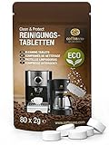 80 Reinigungstabletten für Kaffeevollautomaten von Delonghi, Siemens, EQ Series, Jura, Krups, Bosch, Miele, Melitta, WMF usw. - Coffeeano Reinigungstabs für Kaffeemaschinen aller Art und Marken