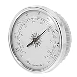 HEMOTON Thermometer Wandhalterung Hygrometer Herd Hygrometer Innentemperaturanzeige Aluminium Magnesium Legierung Silber