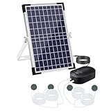 Lastdaytime 10W Solar Teichbelüfter mit 4400mAh Akku 3 Betriebsmodi Wasser Sauerstoff Pumpe für Gartenteich Aquarium