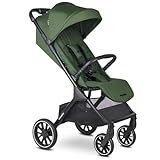 Easywalker Jackey² XL Buggy, Für Kinder von 0-22 kg, Automatisch in einer Sekunde zusammenklappbar, Geräumiger Buggy mit XL-Rädern, Sonnenverdeck & Einkaufskorb, Autositz kompatibel - Tiefgrün