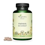BIO PAPAYA Kapseln Vegavero® | Hochdosiert: 1400 mg Extrakt | 120 Kapseln | 100% Bio Qualität | Vegan & Ohne Zusätze | Laborgeprüft
