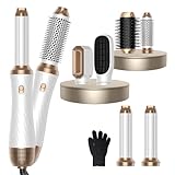 Hair Styler OKWRAP Airstyler set 6 In 1 Mit Rundbürstenföhn, Haarstyler Warmluftbürste Thermal Brush Airflow Lockenstab Automatisch, Volumen Föhnbürste,Für Glätten, Trocknen, Volumen, Locken