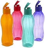 TUPPERWARE Wasserflasche - 1 Liter Fliptop Set von 4 Stück Wasserflasche Kühlspender