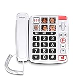 Swissvoice Xtra 1110 schnurgebundenes Telefon mit extra großen Tasten, sechs Foto-Direktwahltasten, Laute Klingeltöne, Hörgerätekompatibel