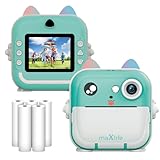 Maxlife Kinderkamera Sofortbildkamera Blau - Kinder Fotoapparat mit Druckpapier - Full HD Videoaufnahmen - Kreative Kamera mit Sofortbild Ausdruck von Fotos Notizen Aufklebern und Etiketten - 2.4 Zoll