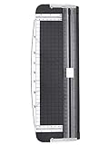 Qatalitic 30,5 cm tragbarer A4-Papierschneider, Guillotine-Papierschneider mit handsicherem Schutz und Seitenlineal für Standardschneiden von A4-Papier, Fotos, Scrapbooking oder Etiketten (mehrfarbig)