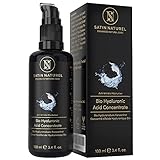 Bio Hyaluron Serum Hochdosiert 100ml - Hyaluronsäure Serum Gesicht - Gesichtspflege Männer und Frauen - Anti Aging Hyaluronic Acid Gesichtsserum mit Aloe Vera - Made in Germany - Satin Naturel
