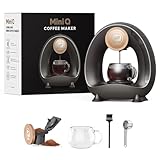 i Cafilas Elektrische Kaffeemaschine Mini Kaffeebrüher für gemahlenen Kaffee,Americano 2-in-1 Mini One Cup Kaffeebrauer/Teebereiter, 120-240 ml (Silbergrau)