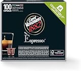 Caffè Vergnano 1882 - Èspresso Kompostierbare Kaffeekapseln , Kompatible Mit Nespresso, Intenso (Intensiv) - Packung Enthält 100 Kapseln