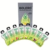 Bolero ICED GREEN TEA MIX 24x3g | Saftpulver ohne Zucker, gesüßt mit Stevia + Vitamin C | geeignet für Kinder, Sportler und Diabetiker | glutenfrei und veganfreundlich | Wassermelonengeschmack