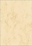 SIGEL DP397 Hochwertiger marmorierter Karton / Marmor-Papier / Urkundenpapier beige, A4, 50 Blatt, Motiv beidseitig, 200 g, aus nachhaltigem Papier