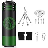 NZQXJXZ Boxsack Hängend Set, Boxsack Erwachsene, Microfiber Leder Schwere Tasche für das Training Kickboxen Fitness MMA Grappling Muay Thai Karate