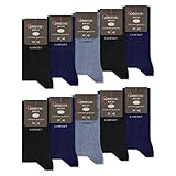 10 Paar Comfort Socken Herren & Damen ohne Gummi & ohne Naht Baumwolle Komfortbund 13100 WP (Schwarz Navy Jeans 43-46)