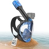 Khroom Schnorchelmaske Erwachsene Vollmaske | In Höhle der Löwen vorgestellt | Unsere Beste CO2 sichere Tauchermaske Seaview Pro zum Schnorcheln | Vollgesichtsmaske Schnorchelmaske (L/XL, Blau)