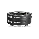Meike MK-S-AF3A Metall Autofokus Makro Verlängerung Adapter für Sony E-mount Ring 10mm 16mm Kamera den Mirrorless Nex3 Nex5 Nex6 A6000 A6300 A6400 A6500 A7II A9 etc