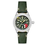 AVI-8 Herren-Armbanduhr Flyboy Airmaster 40 Meca-Quarz Peanuts Snoopy Flying Ace Limited Edition mit Lederband AV-4139, Doghouse Green