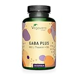 Gaba Vegavero® | Hochdosiert | 1.000 mg Gamma Aminobuttersäure pro Portion | Mit L-Theanin & Vitamin B6 | 120 vegane Kapseln | Ohne Zusätze & Laborgeprüft