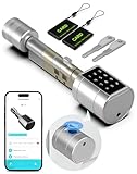 Eseesmart Türschloss Fingerabdruck, Fingerabdruck Schloss mit Zahlencode RFID Schlüssel APP, Elektrisches Smart Türschloss SchließZylinde Einstellbare Länge für 75-100mm Tür