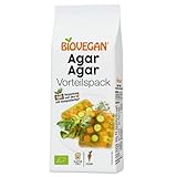 Biovegan Bio Agar Agar, rein pflanzliches Geliermittel, veganer Gelatine-Ersatz, ideal zum Andicken Stabilisieren von kalten und warmen Speisen, glutenfrei und vegan, 100 g