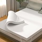 Miereirl Matratzenauflage aus Memory-Schaum, 7,6 cm, kühlendes Gel-Topper, hohe Dichte, Doppel-Topper zur Druckentlastung, mit abnehmbarem, atmungsaktivem, weichem Bezug, CertiPUR-US-zertifiziert,