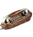 Sangyn Retro Telefon Wandtelefon mit Metallklingel Vintage Schnurtelefon, Analog, Lautstärkeregler, Nostalgie Telefon, altes Telefon mit EIN-Tasten-Wahl Ideal für Zuhause, Küche, Büro, Haustelefon