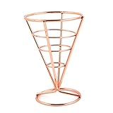 MUCKLILY Hühnerflügel -Snack -Geschirr Zapfen Gestell Retro braten französischer Kegelhalter Pommes-Frites-Stand Kegelkorb Brathähnchen-Präsentationsständer Eisen Rose