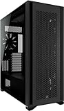 Corsair 7000D AIRFLOW Full-Tower-ATX-PC-Gehäuse (Frontverkleidung für Hohen Luftdurchsatz, Drei Inbegriffene 140-mm-LÜFTER mit PWM-Repeater, Einfache Kabelführung, Großen Innenraum) Schwarz