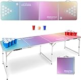 Stagecaptain Beer Pong Tisch “Club” - Stabiler Klapptisch aus Alu - Melamin-beschichtete MDF-Platte (5 mm) - Inklusive 100 Becher und 6 Bälle - Schnell aufgebaut und kompakt beim Transport