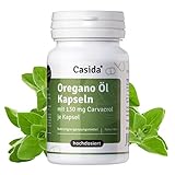 Casida® Oregano Öl Kapseln aus Griechenland - 150 mg Naturreines, ätherisches Oregano Öl - Hochdosiert mit 130 mg Carvacrol pro Kapsel - innerlich - Aus der Apotheke - 60 Kapseln