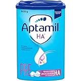 Aptamil HA PRE – Anfangsmilch von Geburt an, Mit DHA, Nur Laktose, Ohne Palmöl, Babynahrung, Milchpulver, 1x 800 g