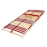Coemo Lattenrost Ruby 90 x 200 cm 7-Zonen 28 Leisten Kopfteil und Härtegrad verstellbar für Jugendbetten - für alle Matratzenarten | Schlaftypen