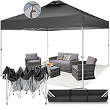 COBIZI Pavillon 3x3 Wasserdicht Stabil Winterfest mit Entlüftung,UV-Schutz 50+ Faltbarer Popup Pavillon,Höhenverstellbar Partyzelt für Strand, Gartenparty, Camping,Schwarz