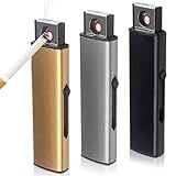 Stabfeuerzeug: 3er-Set elektronische Akku-USB-Feuerzeuge, Elektronisches Feuerzeug doppelseitige Zündung, flammenloses Feuerzeug windgeschützt Langlebiges Touch-Feuerzeug für Kerzen, Zigarette