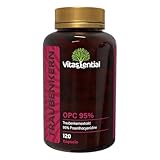Vitassential OPC 95% - Traubenkernextrakt hochdosiert – reines Antioxidans, für Haut & Haare, Premiumqualität, langanhaltender Vorrat, bestens verträglich - 120 Kapseln
