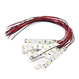 Evemodel NEU 10 STK. 3-LED Hausbeleuchtung 5cm warmweiss mit Kabel 20cm 12-18 V DD01WM-10N-EU