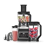 Ninja 3-in-1 Küchenmaschine & Mixer mit 5 Programmen: Mixen, Max Mixen, Hacken, Mischen, Pürieren, 1,8L Schüssel, 2,1L Krug, 700ml Becher, 1200W, spülmaschinenfest, Auto-iQ, Schwarz BN800EU