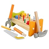 Kisangel 1 Satz Holzspielzeug mit Klopfbank und Hammer Pädagogisches für Kleinkinder Motorik und Kognitiven Fähigkeiten für Jungen und Mädchen