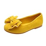 Generisch Weiche Baby Mädchen Prinzessin Tanz Kind solide Schuhe Einzelbaby-Schuhe Kleinkinderschuhe (Yellow, 25 Toddler)