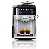 Siemens Kaffeevollautomat EQ.6 plus s300 TE653501DE, für viele Kaffeespezialitäten, Milch-Aufschäumdüse, Keramikmahlwerk, Doppeltassenfunktion, Antikalk, automatische Dampfreinigung, 1500 W, silber